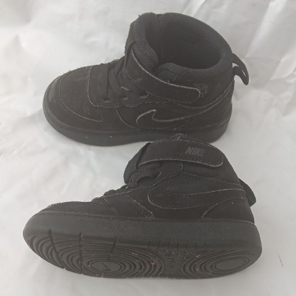 Nike Court Borough Black High-Top Sneakers with Velcro Closure Baby Size 7